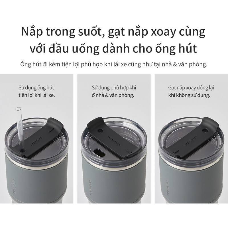 Bình giữ nhiệt Lock&amp;Lock Metro Drive 650ml thiết kế riêng cho ngưới lái xe - LHC4277S