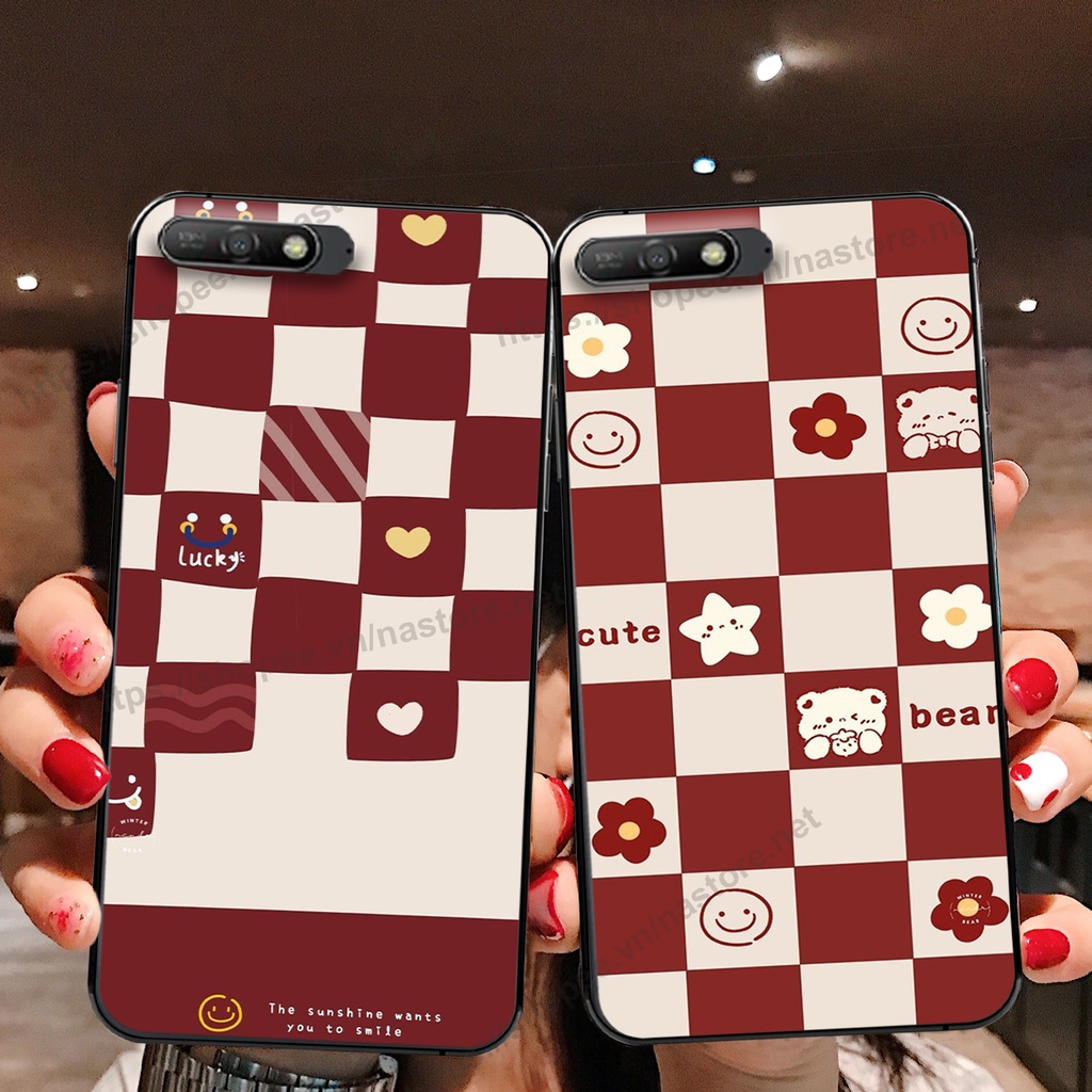 Ốp lưng Huawei Y6 Prime 2018 / Y6 Pro 2018 / Y7 Prime 2018 / Y7 Pro 2018 trái tim hình gấu cute cá tính, giá rẻ, cực bền