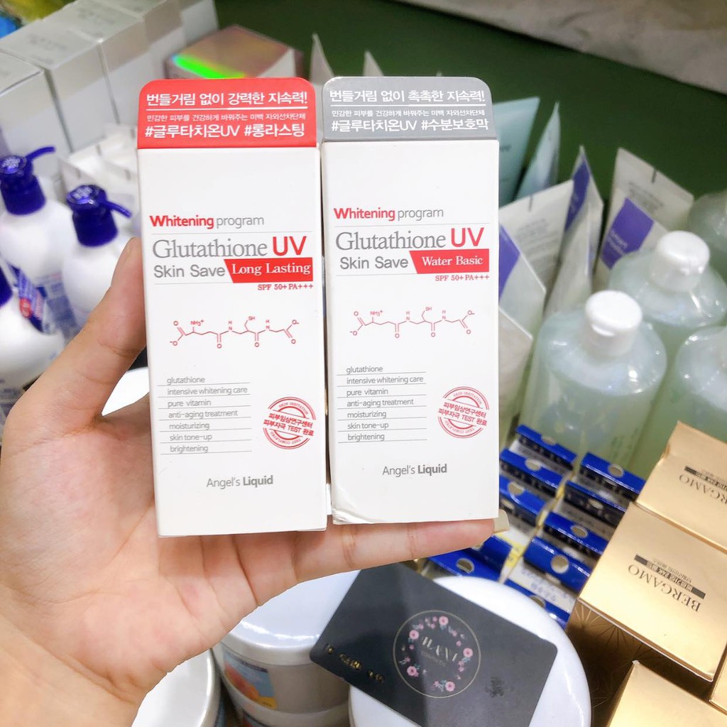 Kem Chống Nắng Trắng Da 7day Angel’s Liquid Whitening Program Glutathione Uv Skin Save SPF50+ Pa+++ 50ml