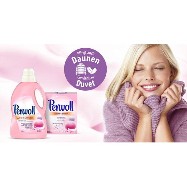 NƯỚC GIẶT PERWOLL 1.5L hàng nhập khẩu Đức _dành cho đồ len, đồ lụa, dồ mỏng chuyên dụng