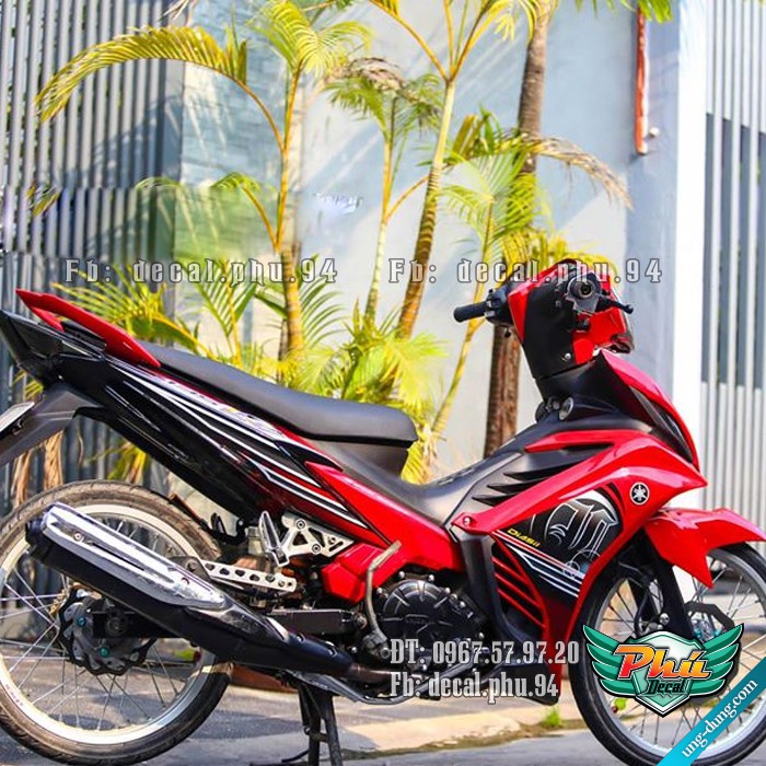 Tem rời EX 135 2011-2014 LC đen đỏ (P)