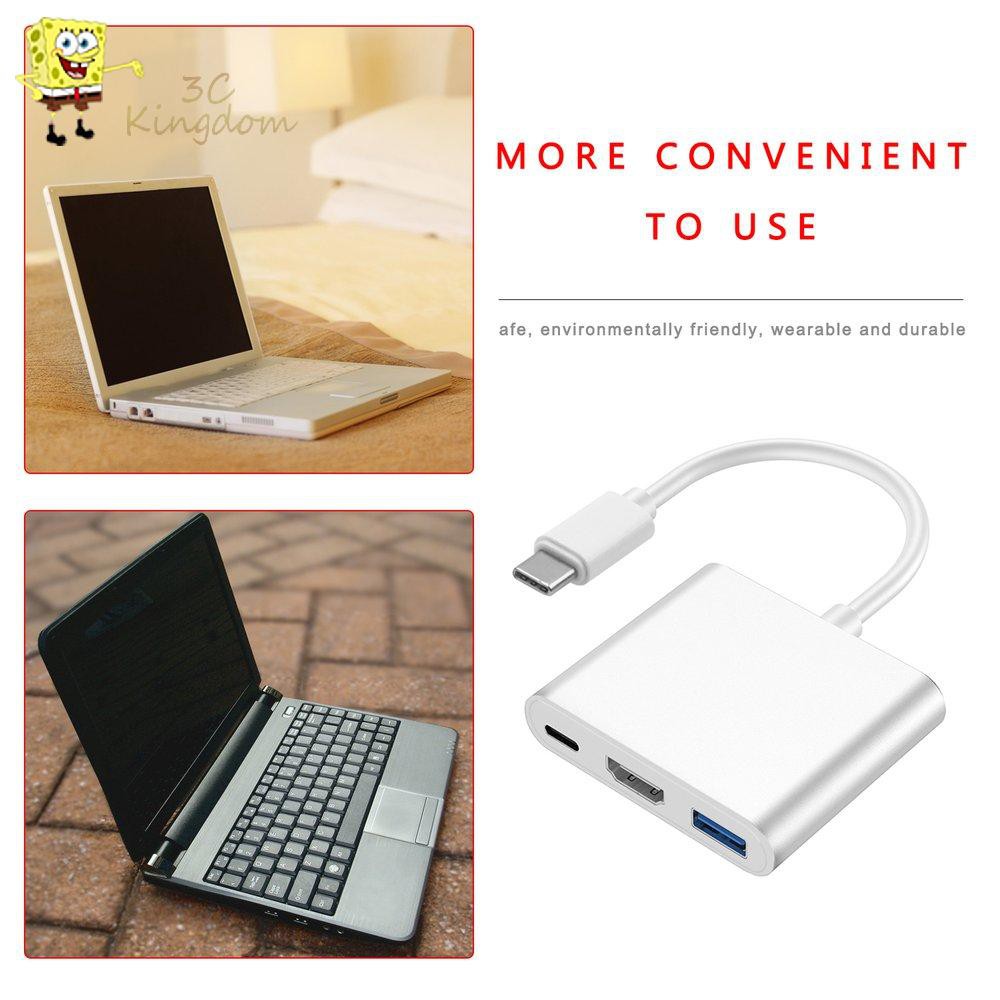 ☆Pro☆ Type-C Hub USB C To USB3.0 HDMI-compatible / VGA / RJ45 / TF Splitter Charger