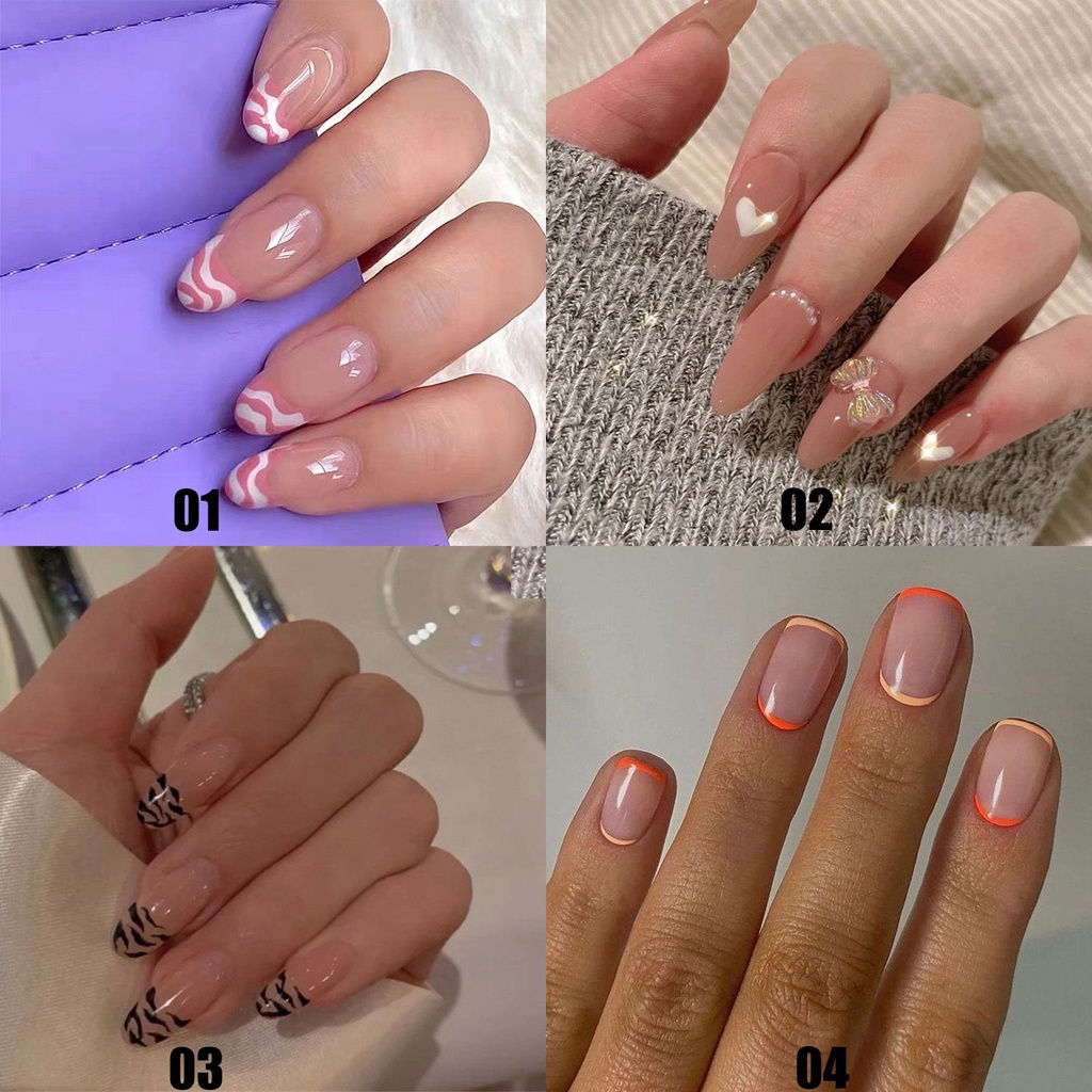 [Hàng mới về] Hộp 24 móng tay giả trang trí nghệ thuật thời trang cho nữ