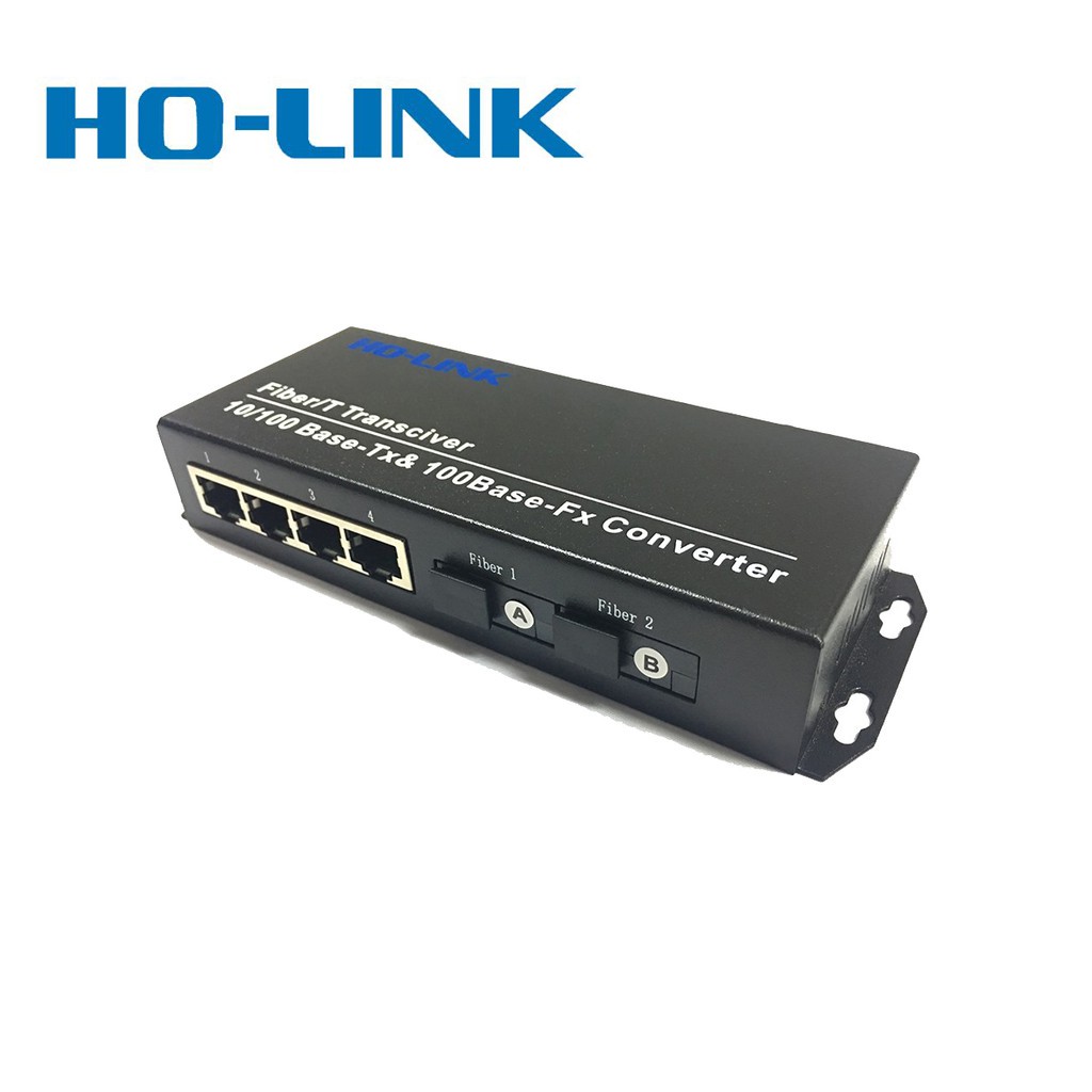 Switch quang chuyển tiếp Ho-link HL-2F4E-1SC | 4 cổng lan 2 cổng quang 10/100MB
