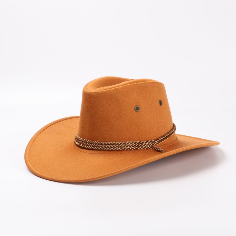 Mũ Cao Bồi Da Lộn Vành Rộng Phong Cách Cao Bồi Phương Tây Cho Nữ