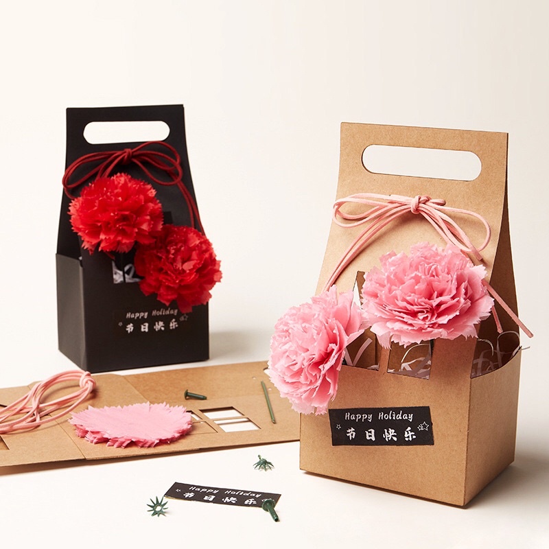 Hoa cẩm chướng giấy DIY sáng tạo cho bé. Tự làm giỏ hoa làm quà tặng