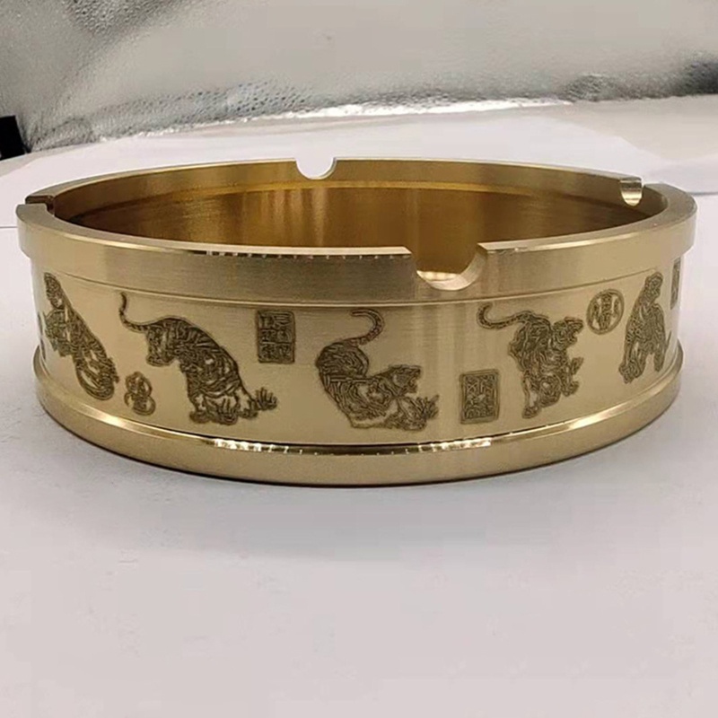 Gạt Tàn Thuốc Bằng Kim Loại Dập Nổi Hình Hổ Kiểu Vintage Trang Trí Nhà Cửa / Khách Sạn / Văn Phòng