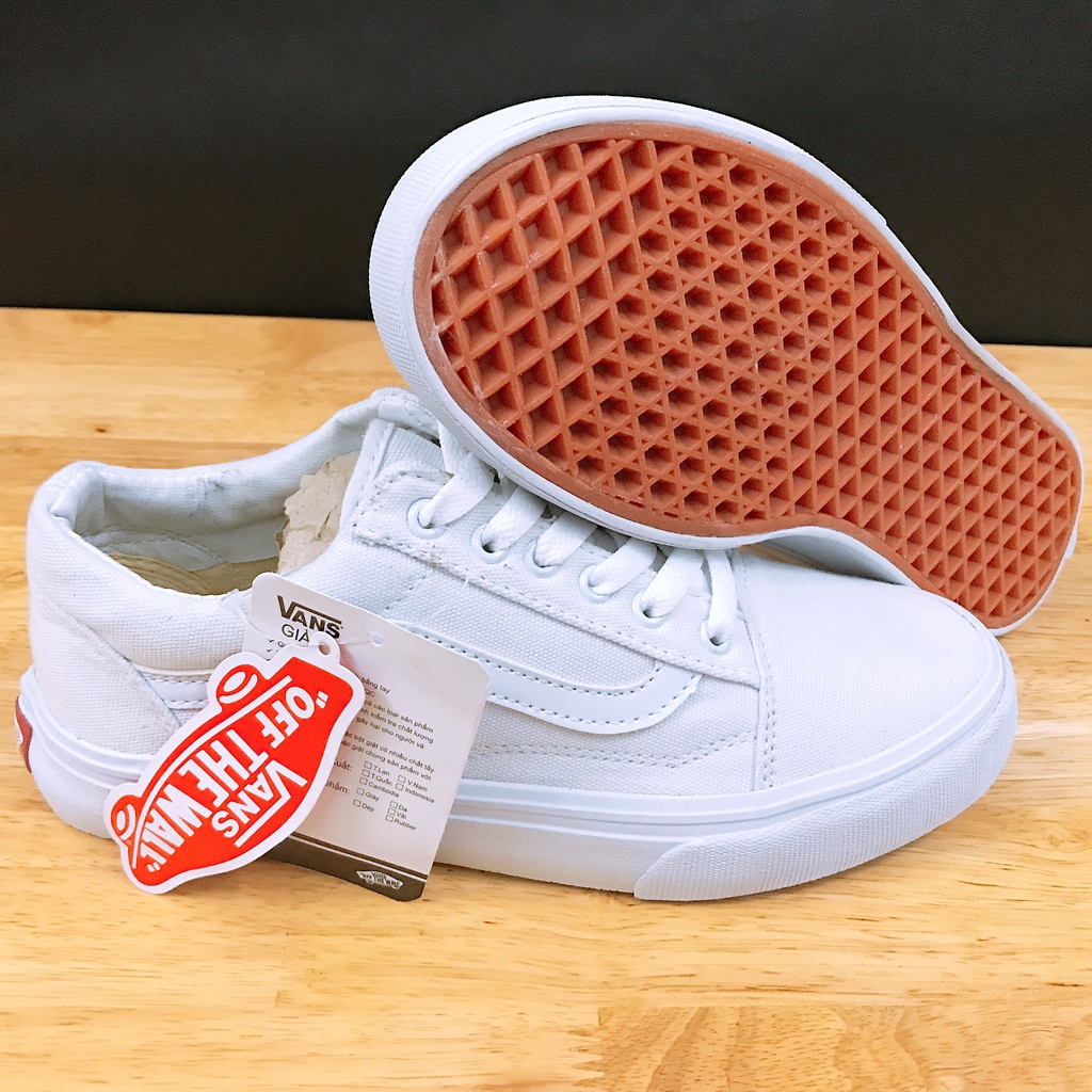 Giày thể thao nam nữ 𝐕𝐚𝐧𝐬 𝐎𝐥𝐝 𝐒𝐤𝐨𝐨𝐥 trắng full, size 36-43.