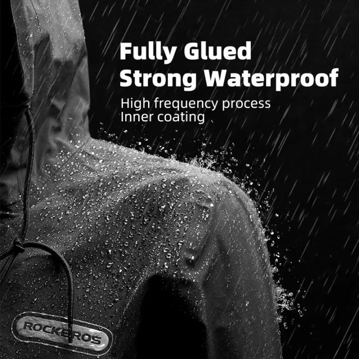 Rockbros Áo Khoác Chống Thấm Nước Có Nón Màu Phản Quang Thoáng Khí Chống Thấm Nước Cho Nam