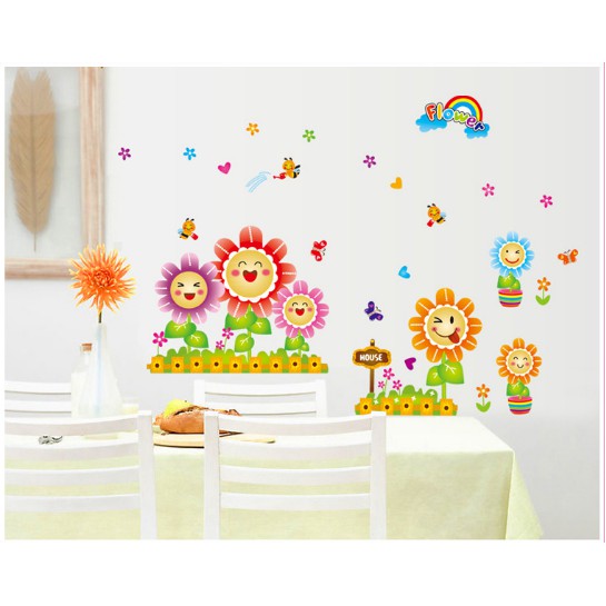 Decal trang trí Hoa Mặt Trời vui vẻ