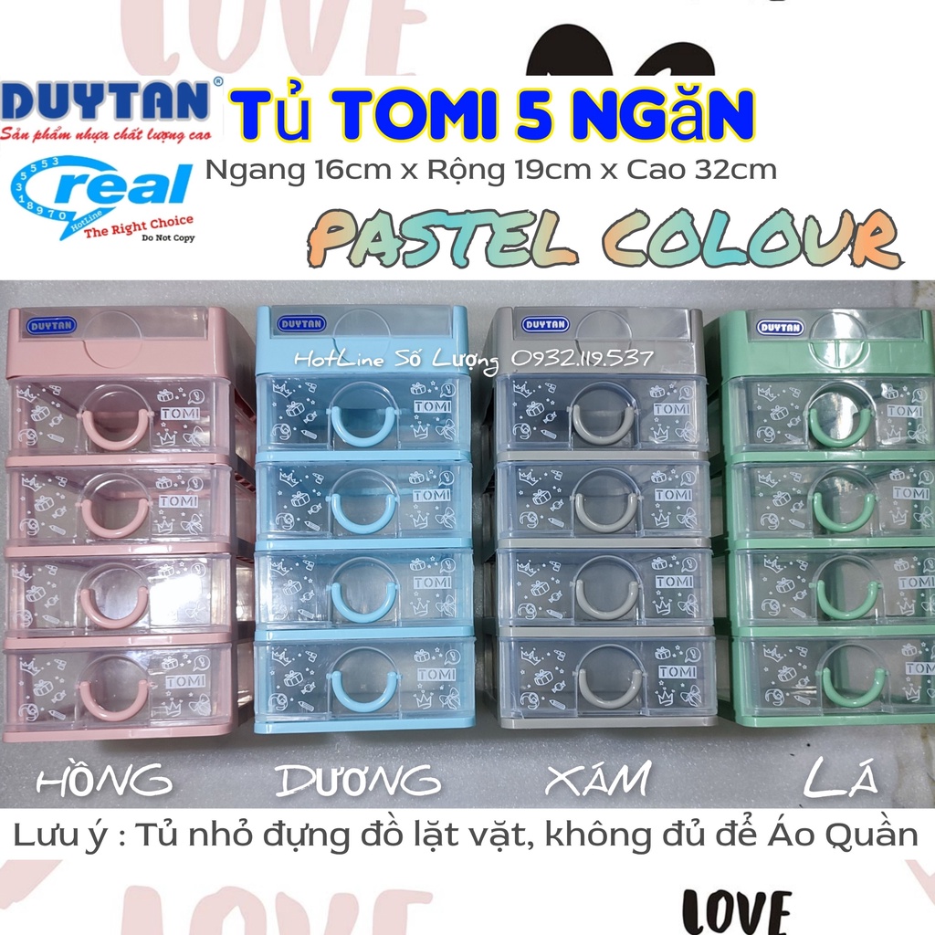 Tủ nhựa duy tân TOMI Mini 5 Ngăn -Nhiều màu xinh