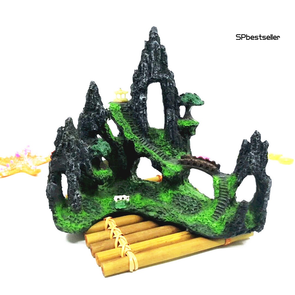 Mô Hình Hòn Non Bộ Bằng Nhựa Resin Trang Trí Bể Cá Cảnh