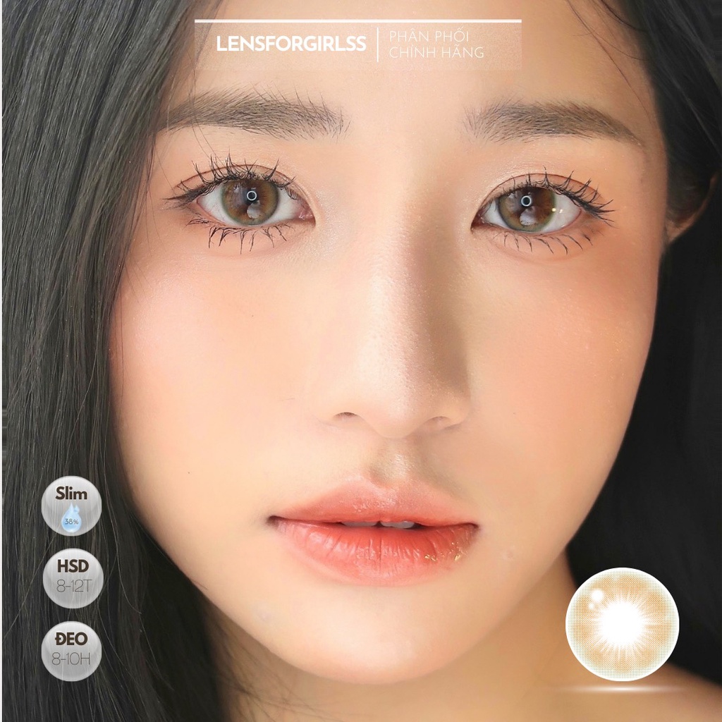 Kính áp tròng màu pastel PASTELI BABY BROWN chính hãng ISHA KOREA | Hsd 8-12 tháng | Lens cận