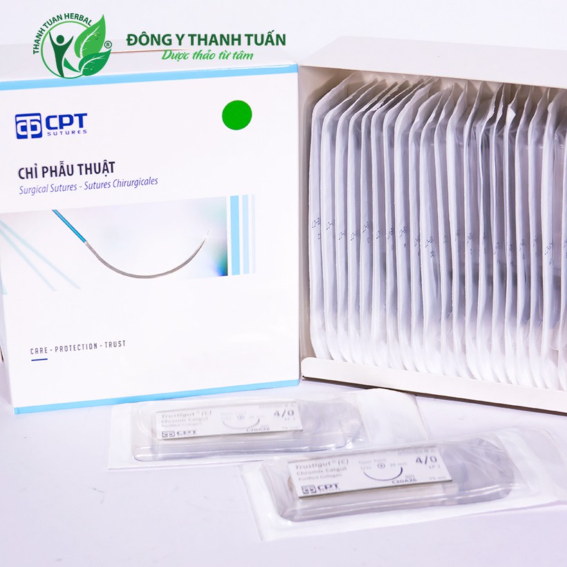 Chỉ Tự Tiêu CPT TRUSTIGUT (C)  3/0 4/0 CHROMIC CATGUT - Chỉ Phẫu Thuật Và Dùng Cho Cấy Chỉ Tự Tiêu Sau 2-3 Tuần