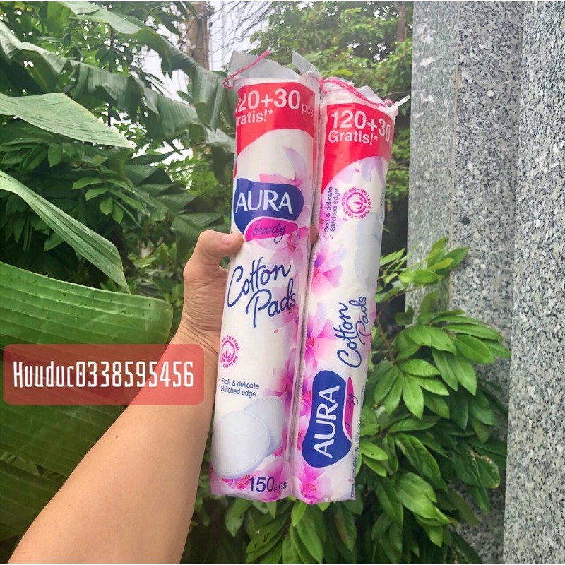 Bông Tẩy Trang Aura 150 miếng