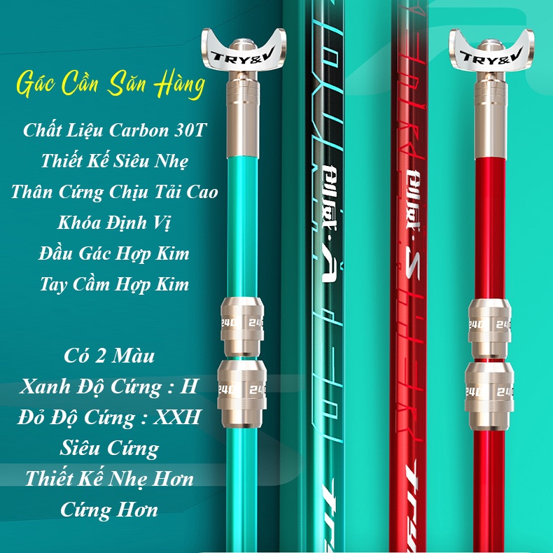 Gác Cần Câu Đài Cao Cấp CHUANGWEI TR&amp;V Carbon 30T- Chuyên Dùng Săn hàng - Siêu Cứng Chống Rung Lắc - AA85