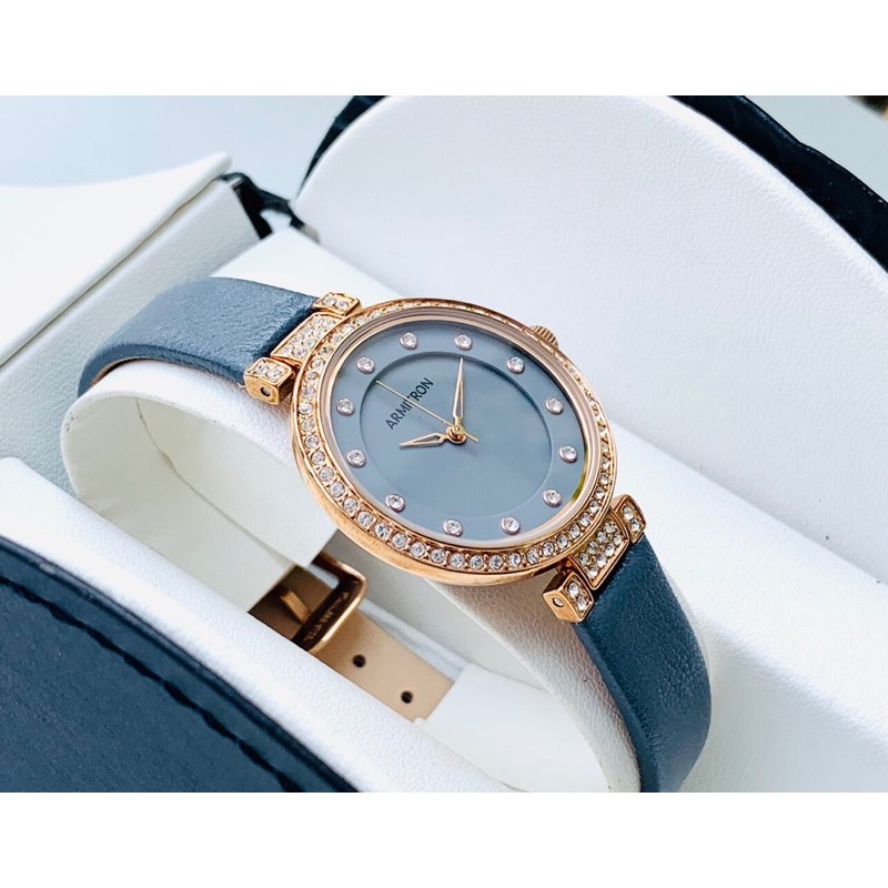 Đồng hồ nữ dây da Armitron Swarovski Crystal Women Watch