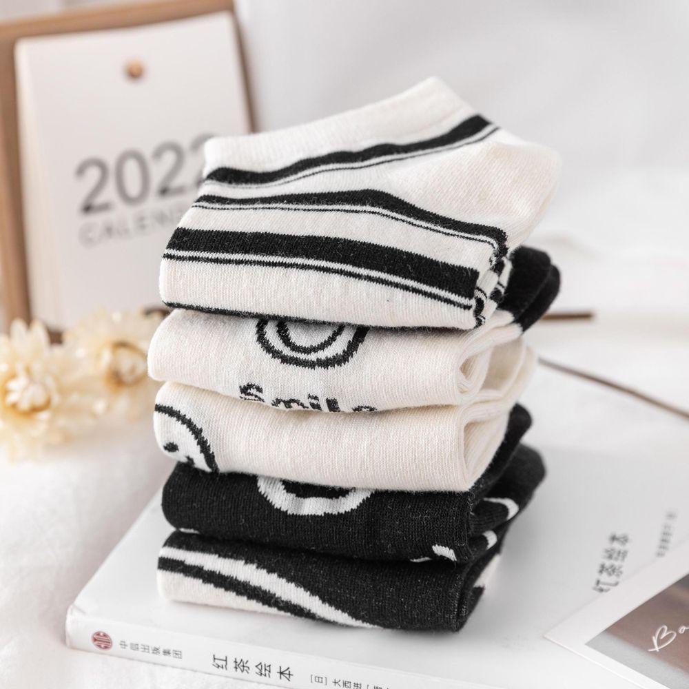 Vớ Cotton Ngắn In Họa Tiết Mặt Cười Ngọt Ngào Thời Trang Đường Phố Cho Nữ