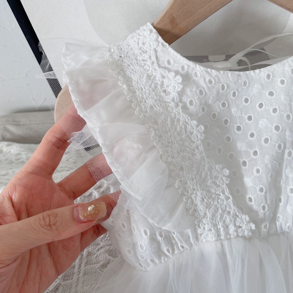 Đầm Công Chúa Phối Ren Xinh Xắn Cho Bé Gái Dự Tiệc