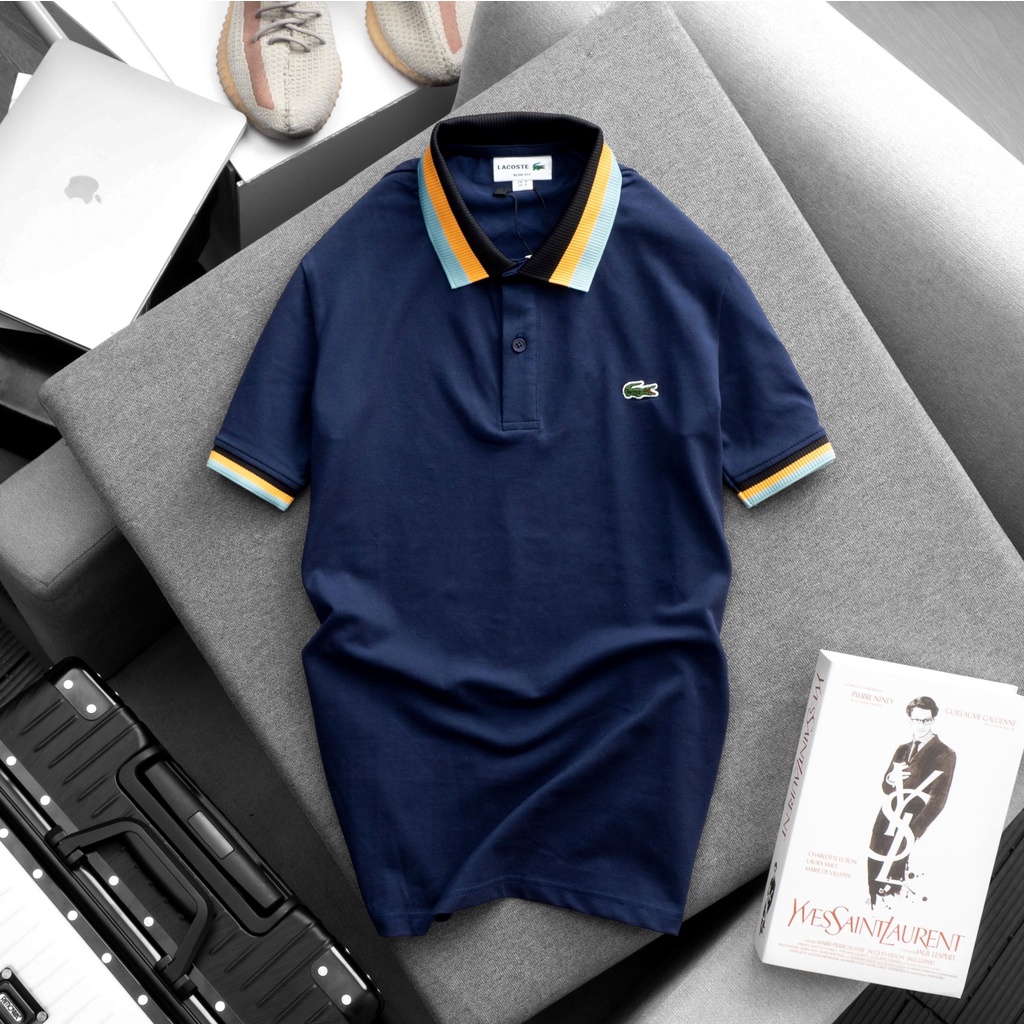 Aó polo nam cao cấp LCST cổ phối 2 khuy,Form Slimfit,vải COTTON khô co dãn 4 chiều,thấm hút mồ hôi,Hàng VNXK