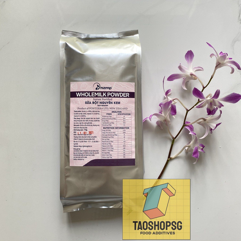 Sữa Bột Nguyên Kem Tan Nhanh New Zealand chứa vitamin-gói 1kg Đóng gói Tiểu chuẩn An toàn Thực phẩm.