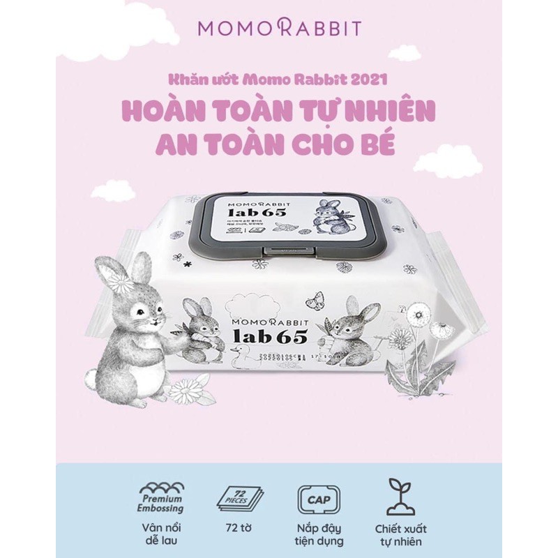 Khăn ướt Momo Rabit gói 72 tờ
