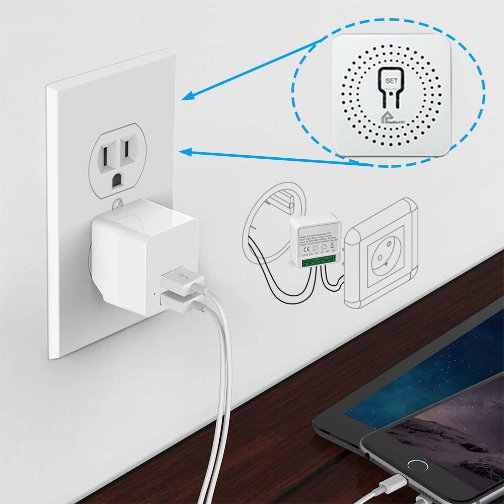 Hộp công tắc wifi mini siêu nhỏ 16A Homematic WDSV2