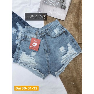 QUẦN ĐÙI JEAN NỮ BIG SIZE RÁCH LƯNG CAO HOT TREND
