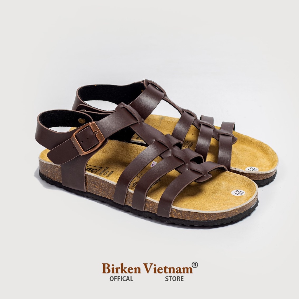 PU12 - Sandal Birken Đế Trấu Thiết Kế Quai xăngđan xỏ ngón Da PU cao cấp Unisex Nam Nữ Bioline Vietnam