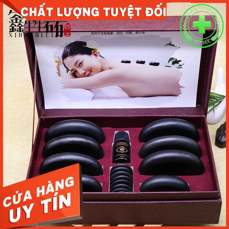 Bộ Đá Nóng Massage 16 Viên cao cấp, kèm tinh dầu 10ml