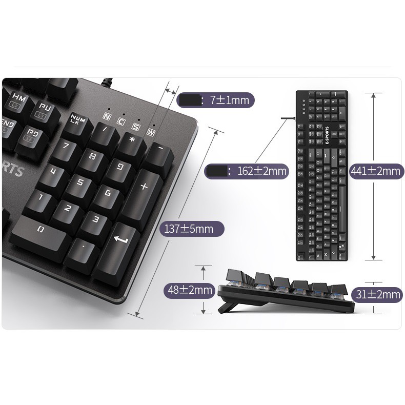 Bàn phím cơ fullsize 104 phím E-SPORTS ZK4 - 21 chế độ led gaming | BigBuy360 - bigbuy360.vn