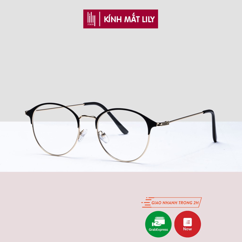 Gọng kính kim loại nam nữ Lilyeyewear mắt tròn thanh mảnh phù hợp mặt nhỏ 9181 | BigBuy360 - bigbuy360.vn