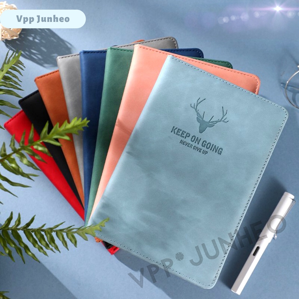 Sổ tay ghi chép bìa da PU A5 JH23-186 mẫu hươu làm quà tặng trang nhã