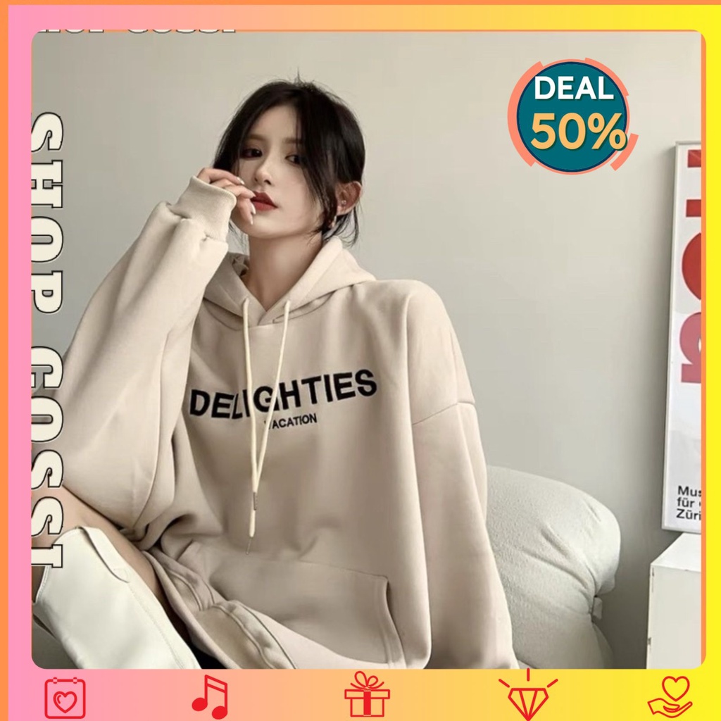 Áo hoodie nam nữ phong cách oversize nỉ siêu đẹp vải dày form rộng DELIG Unisex | BigBuy360 - bigbuy360.vn