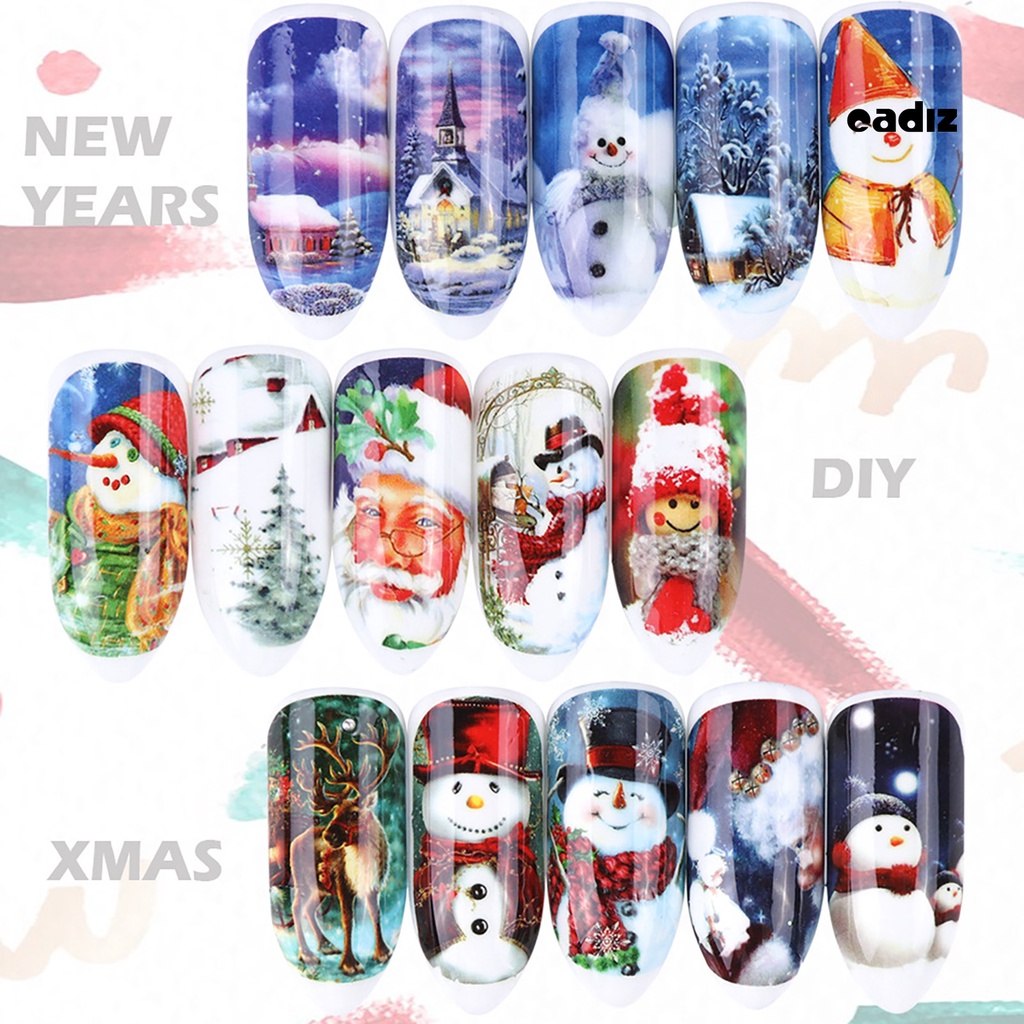 Miếng Dán Móng Tay Hiệu Ứng 3D Chủ Đề Giáng Sinh