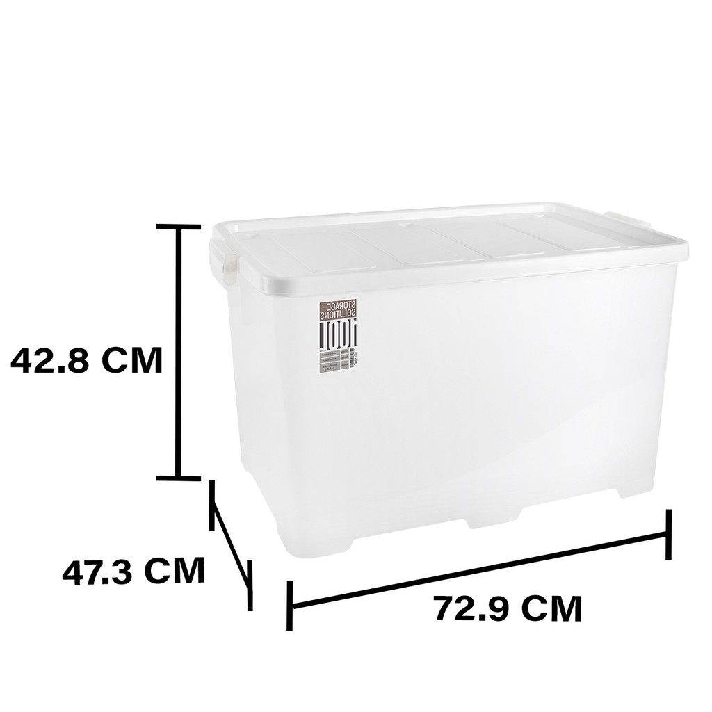 HomeBase JCJ thùng nhựa đựng đồ có nắp Thái W72.9xD47.3xH42.8 Cm 100L Trắng