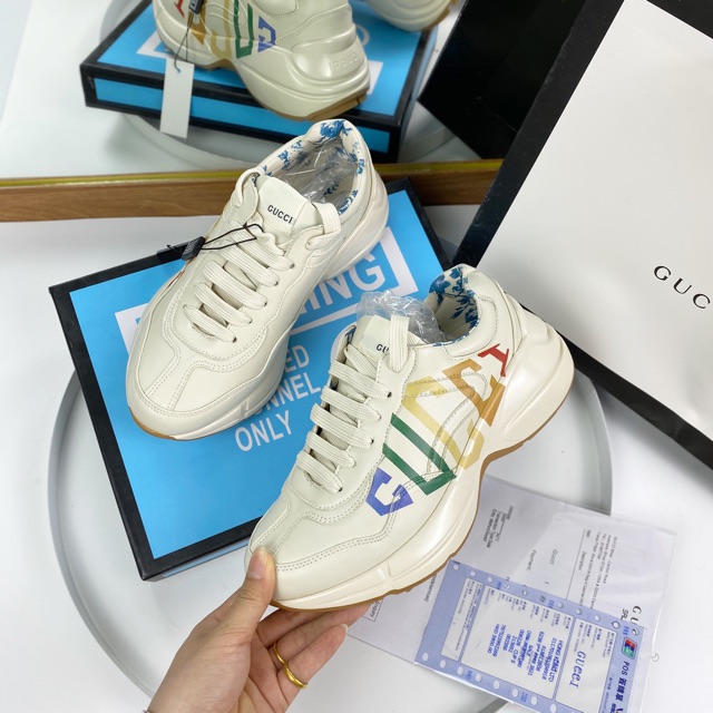Giày thể thao sneaker gc chữ ngang màu trơn đế hoa vip fullbox bill túi giấy