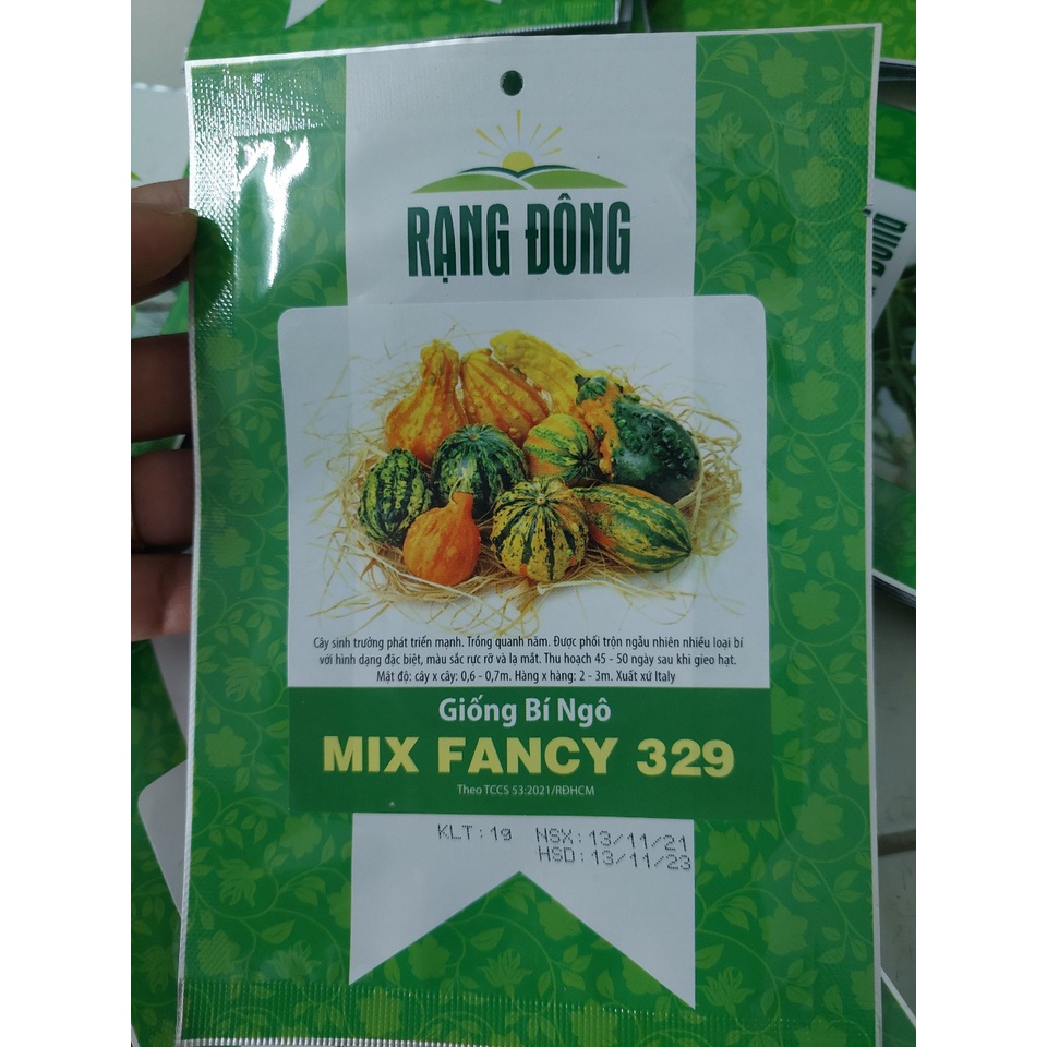 Hạt giống bí ngô mix nhiều loại Fancy 329, đóng gói 1gr
