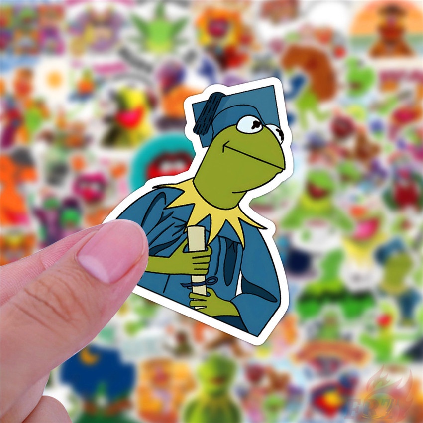 ❉ Miếng Dán Trang Trí Hình Chú Ếch 01 Kermit the Frog ❉ Bộ 50 Miếng Dán Trang Trí Vali Laptop Ván Trượt DIY Thời Trang
