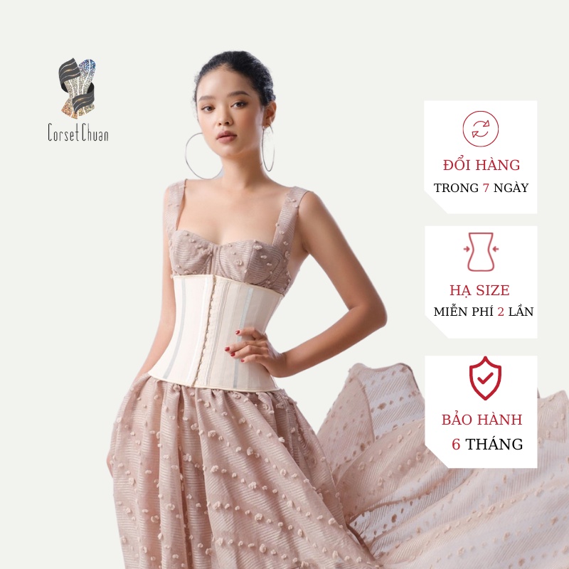 Đai nịt bụng Corset Chuẩn Hong Kong - Màu da