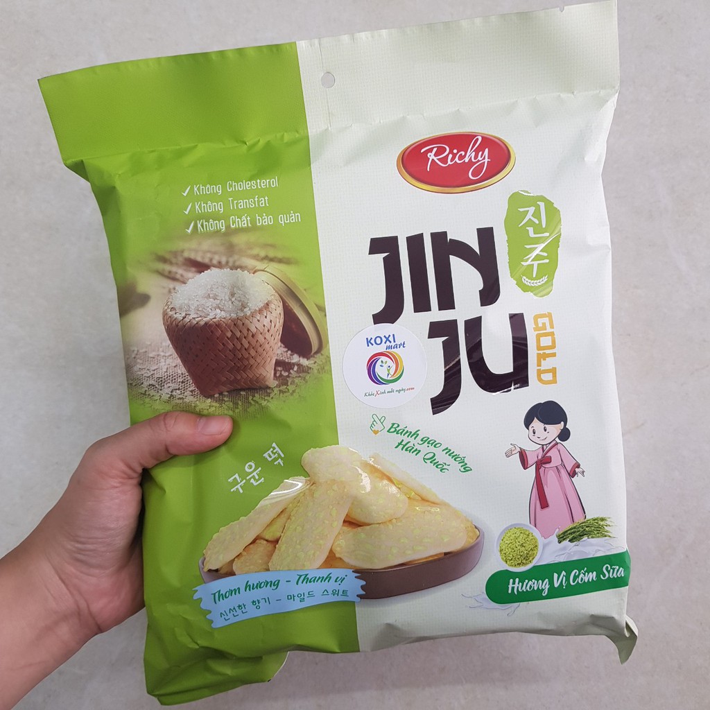 Bánh gạo nướng JinJu vị cốm sữa xanh 160g