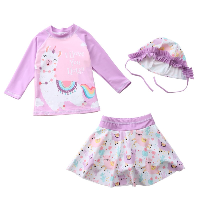 Bikini bé gái, bộ bơi dài tay kèm quần váy siêu đẹp dành cho bé gái 9-20kg