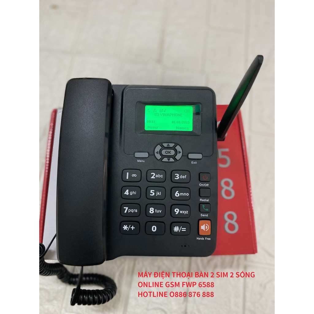 Loại 2 Sim ☎️ Điện Thoại Bàn Gắn Sim Di Động, Gphone, HomePhone ☎️ GSM FWP 6588 {Sales Sốc}