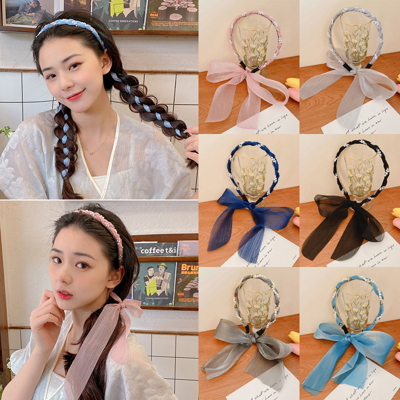 Cài tóc hình nơ khảm ngọc trai thời trang nữ