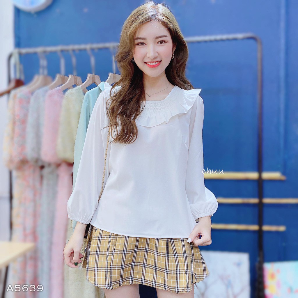 Áo sơ mi nữ cổ bèo tròn công sở tay dài CHUU A5639 | BigBuy360 - bigbuy360.vn