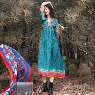 Váy Du Lịch Phong Cách Boho Vintage ( V35 )
