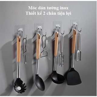 Móc dán tường inox 304 dày 4 ly - 2 chân chắc chắn, tiện lợi