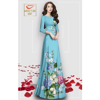 Vải áo dài Cẩm tú cầu
