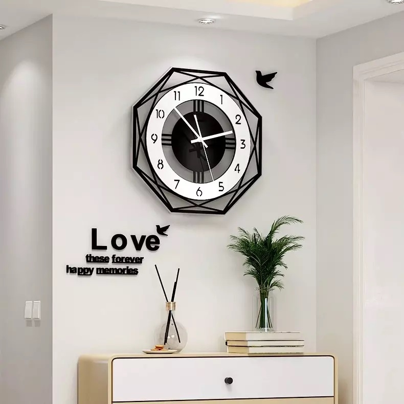 Đồng hồ treo tường ☘️KHÔNG CẦN KHOAN TƯỜNG ☘️ Trang trí phòng khách sang trọng ☘️ Tặng kèm pin và bộ kim thay thế ☘️