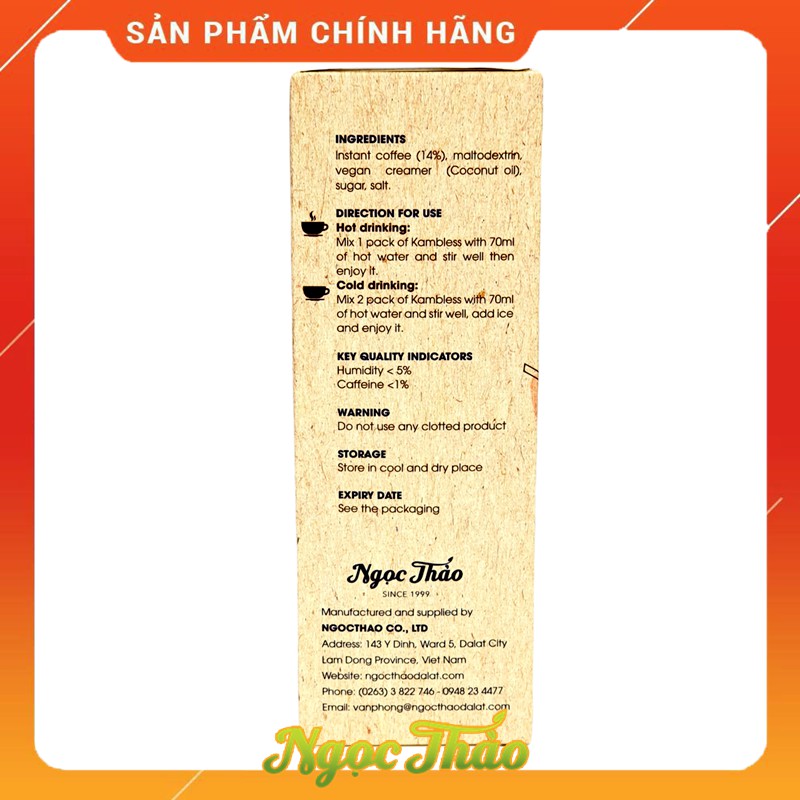 Hộp cafe hòa tan (Vegan) Kambless Ngọc Thảo | 10 túi | BigBuy360 - bigbuy360.vn